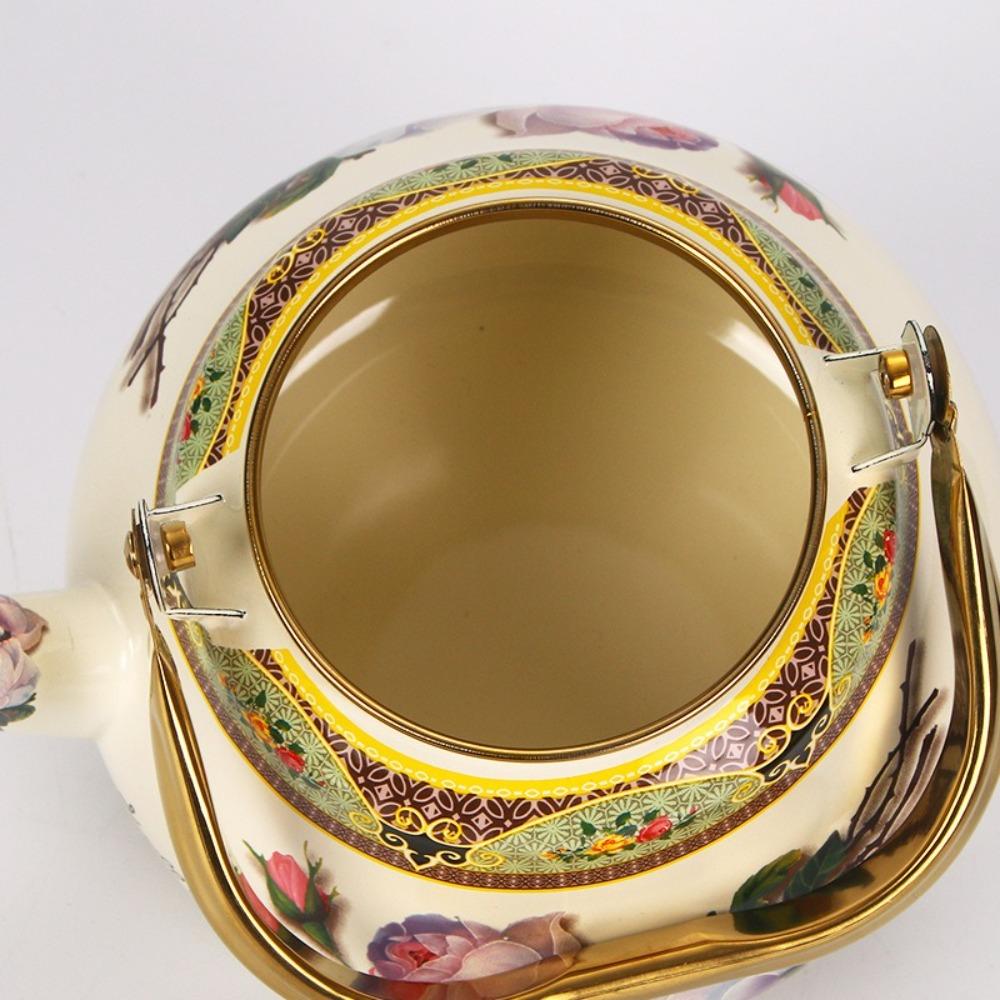 Грушевидный эмалированный чайник с цветочной эмалью, ретро чайник для воды