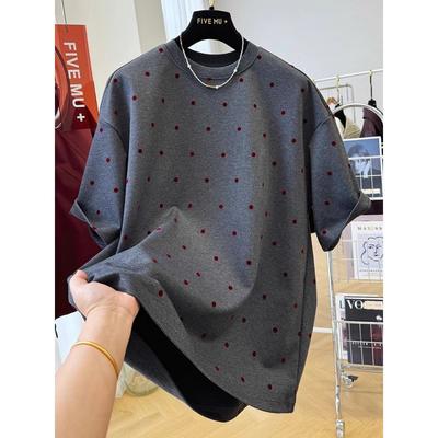 Футболка женская с коротким рукавом, с полированными плечами, нишевая, в горошек, для похудения, весна-лето