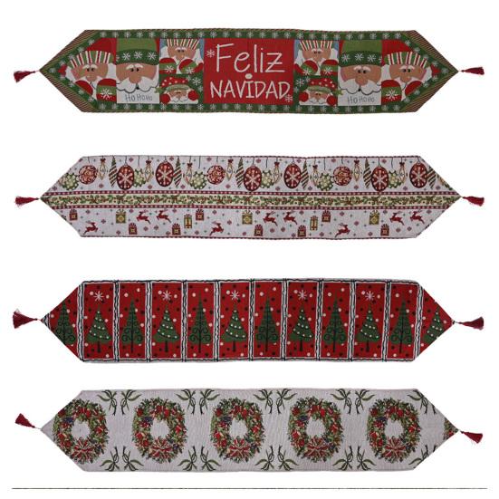 Pwichdn Рождественские украшения Трикотажная ткань Креативная красочная скатерть-бегун