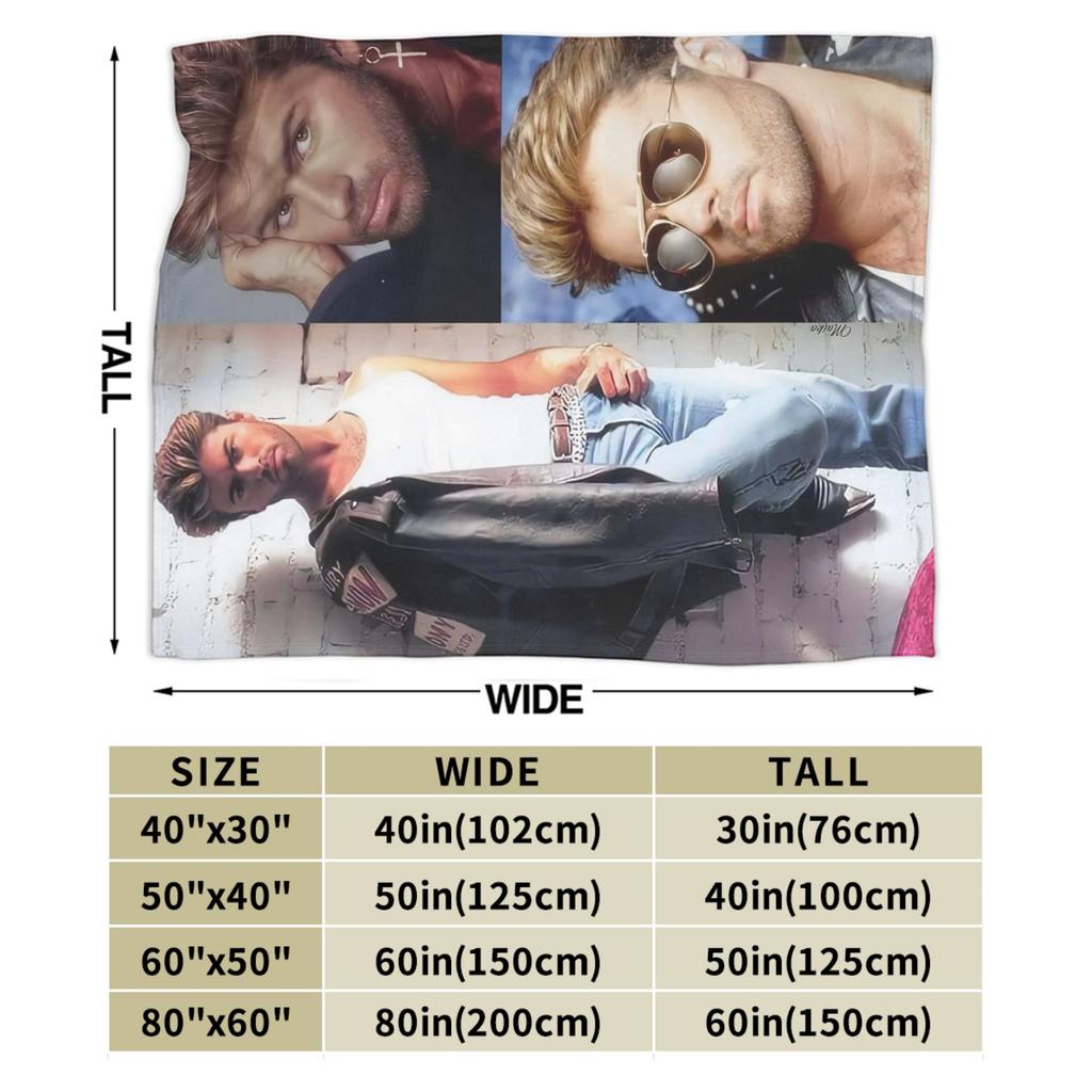 Super Warm BlanketKids Adult Decorative George Michael British Singer Throw Blanket Flannel Bedspread For Outdoor Bed Cover