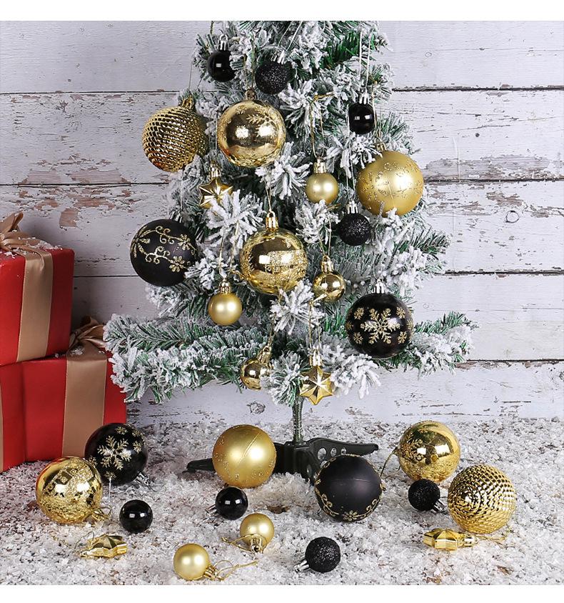 New Christmas Ball Decoration Gift Box Set Painted Electroplated 44pcs Round Ball Special-shaped Christmas Ball Pendant