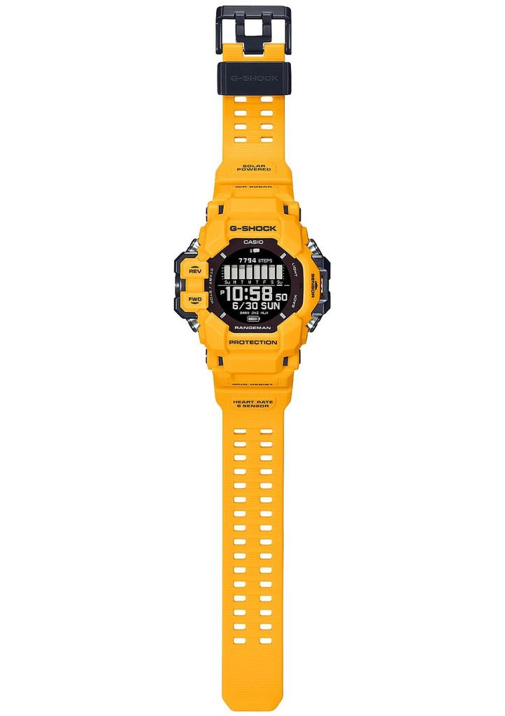 Casio RANGEMAN Пульсометр Из биомассы Пластика G-Shock GPR-H1000-9JR Мужские Часы, Желтый, GPS, Монитор, Bluetooth,