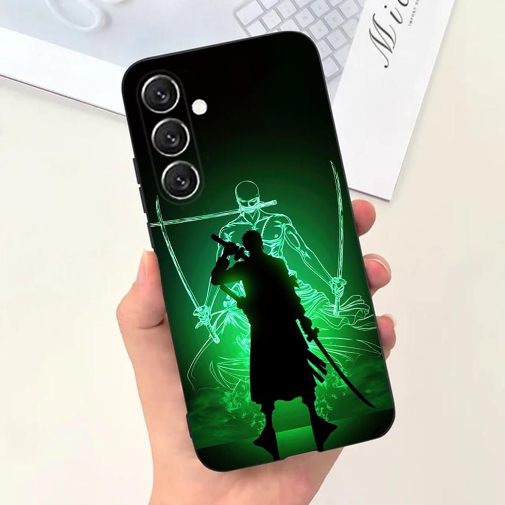 Чехол для телефона Аниме P-Pieces Зоро для Samsung S25,S24,S21,S22,S23,S30,Ultra,S20,Plus,Fe,Lite,Note,10,9,5G Черный