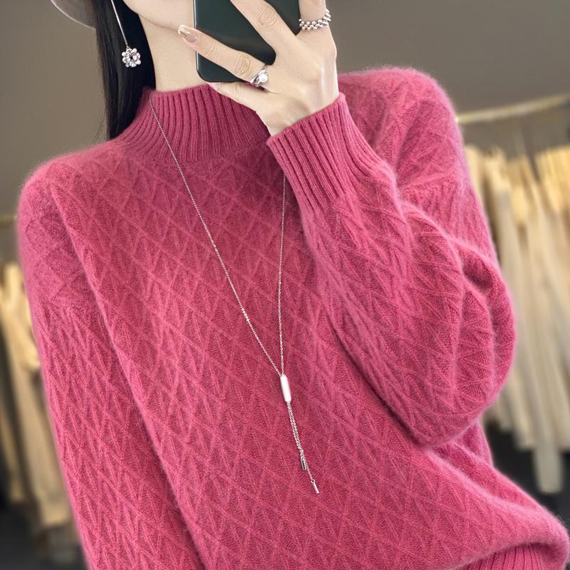 Женский кашемировый свитер Qinghe кашемир 30% кашемир 70% шерсть теплый и модный универсальный осенне-зимний