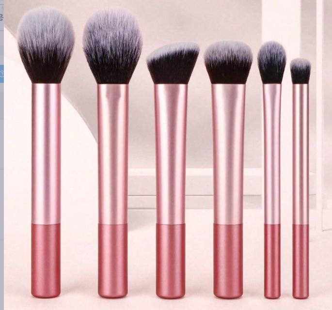 Набор из 8 кистей для макияжа с длинными ручками: Кисти для тональной основы, пудры, румян и теней для век