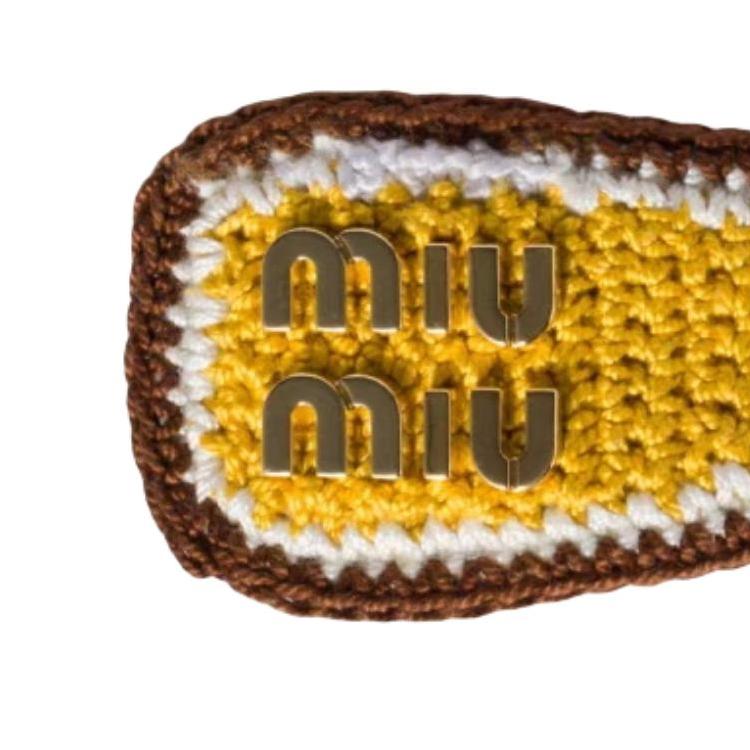 MIU MIU Логотип Оригинальный дизайн Металлическая заколка для волос Женские аксессуары Золотой 5IF0922CWIF04GA00