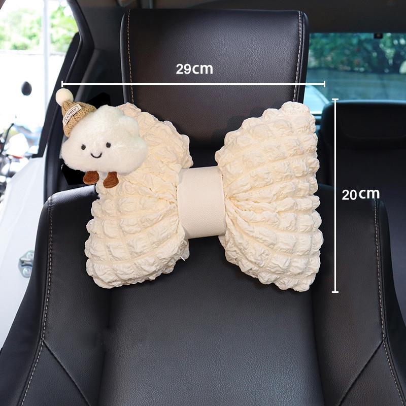 New Cute Cartoon Cloud Universal Car Neck Pillow Four Seasons Soft Puff Auto Seat Headrest Waist Support Car Accessories Decro