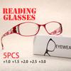 5PCS Women's Presbyopia Reading Glasses Unisex Eyegalsses Stylish Readers for Sight with Diopter Glasses +1.0~+3.0