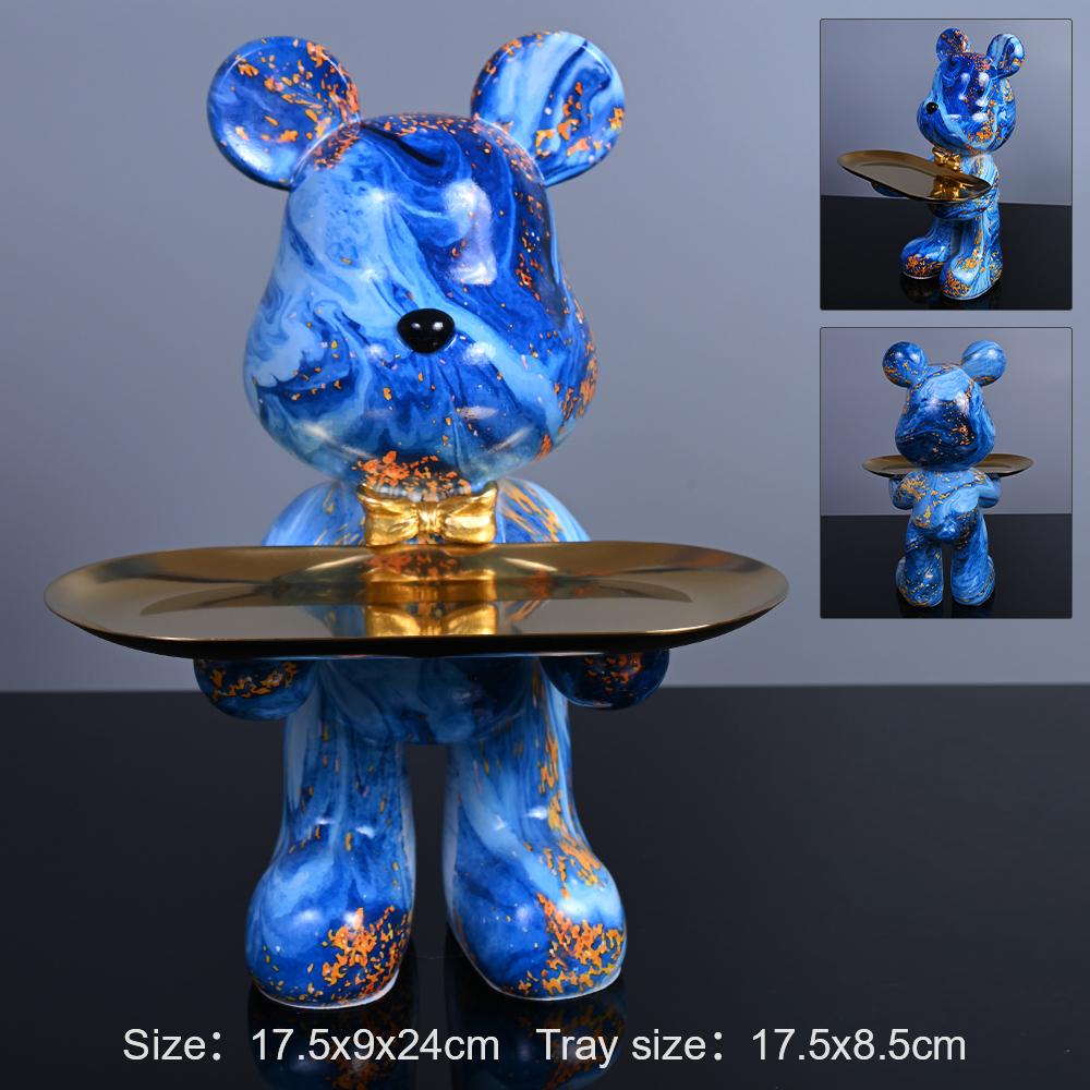 House Decoration Colorful Bear Sculptures Figure Ornaments Nordic Office Table Modern Art Resin Decor Cute Statue