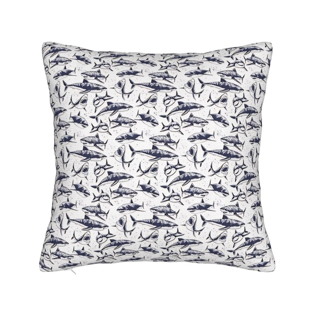 Pillow Cover Sharks Fantastic Animals Vintage Watercolor Pattern Vintage Pillow Case For Living Room Chair Pillowcases