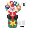 Надувной Дед Мороз 1,8 м Водонепроницаемый Полиэстер Светодиодный Надувной Дед Мороз с Табличкой для Украшения Двора на Открытом Воздухе