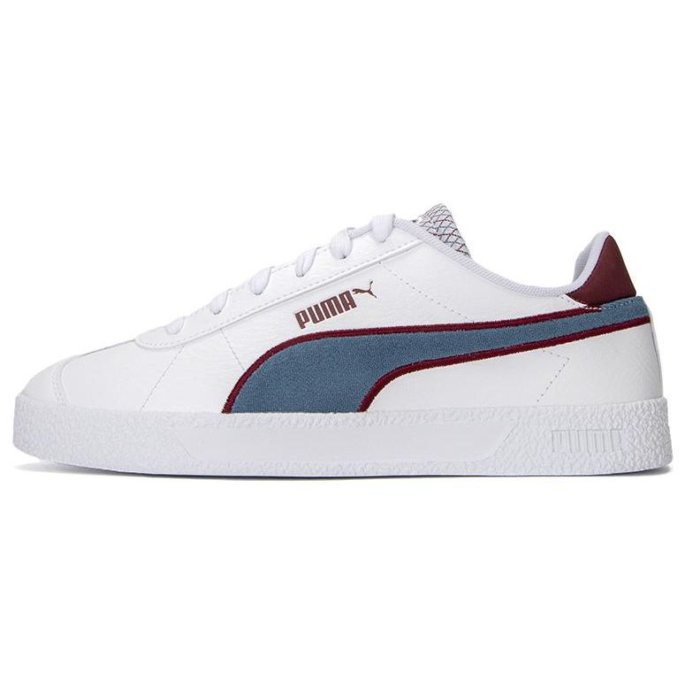 Puma Club Retro Prep Leather Comfortable Casual Low-Top Sneakers Unisex Sneakers White Blue Purple 389404-01