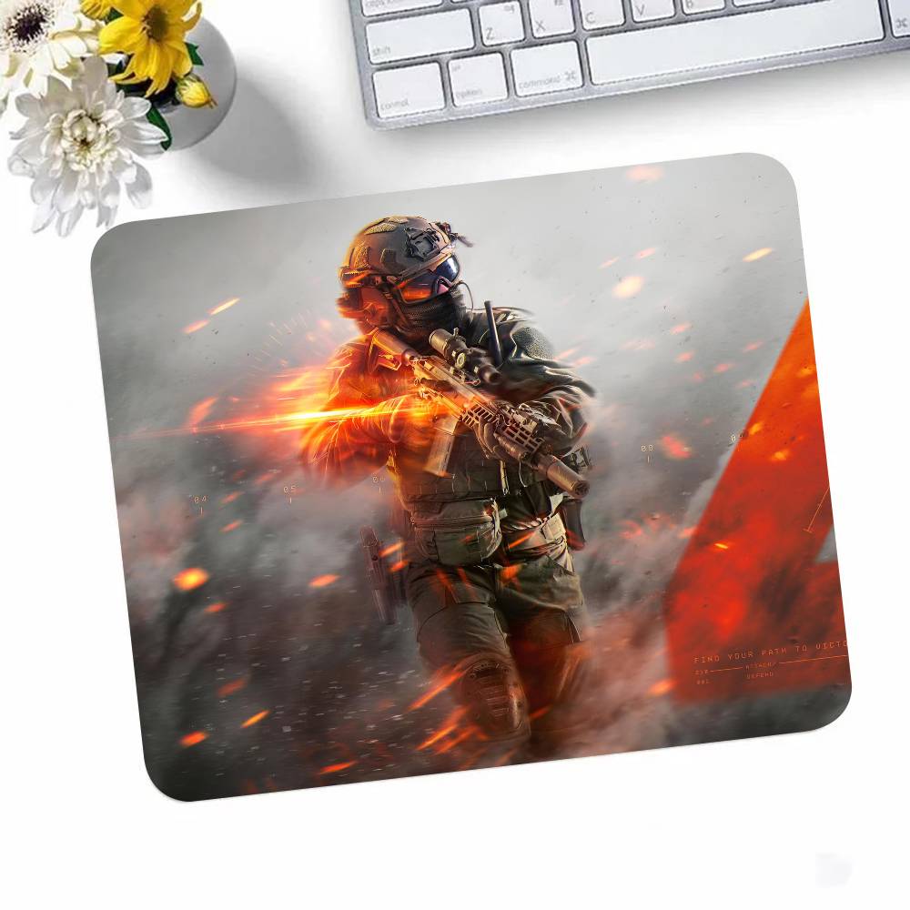 Игровой коврик для мыши Battlefield 6 Маленький коврик для мыши с заблокированным краем Для геймеров Настольный коврик для компьютера Прямоугольный Противоскользящий Резиновый