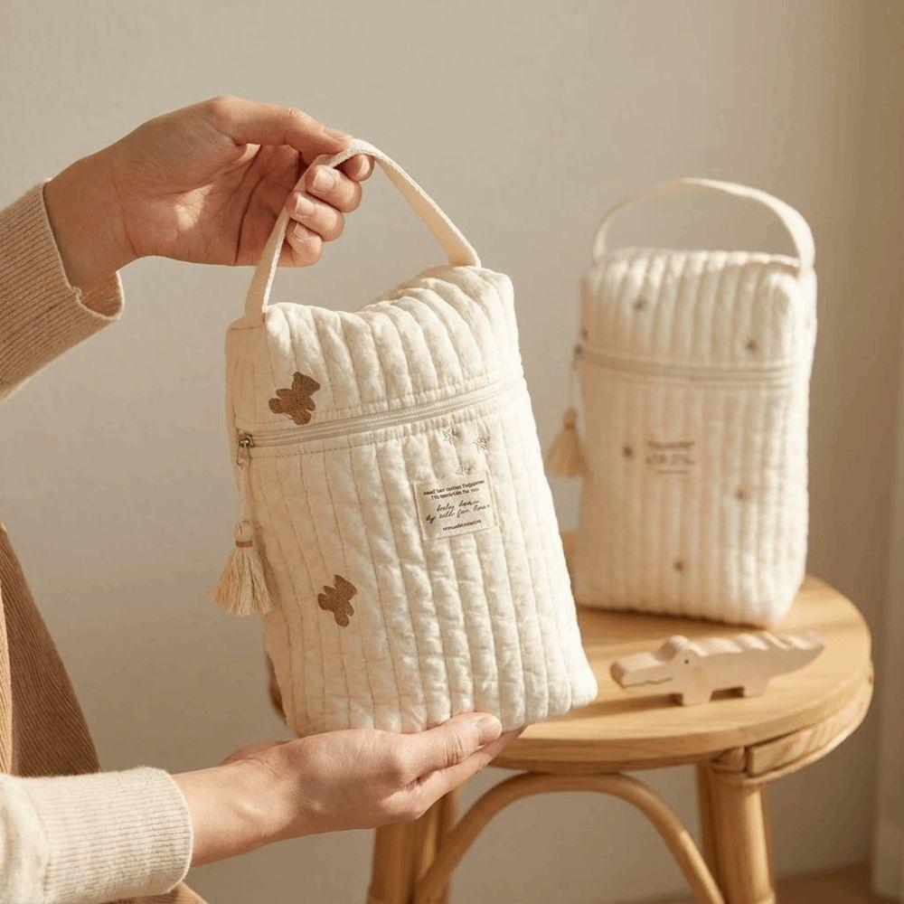 Quilted Baby Diaper Bag Large Capacity Embroidery Mommy Bag Handbags Diaper Organizer  Newborn