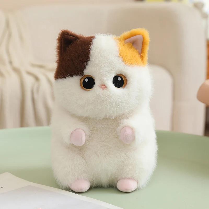 Мягкая пушистая плюшевая игрушка сиамской кошки, милый сидящий кот, чучело животного, обнимашка, котик, успокаивающая кукла, подарки на день рождения для девочки