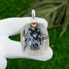 Radiant Snowflake Obsidian Gemstone Citrine Daughter Pendant Jewelry 925 Silver