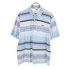 Made In Japan Border Pattern Short Sleeve Polo Shirt 5 Blue Men's Used