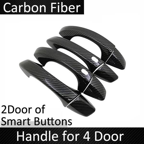 Car Door Handle Cover For SEAT Ibiza MK5 2017~2024 6F KJ1 Chrome Carbon Fiber Gloss Black Exterior Handles Case Trim Accessories
