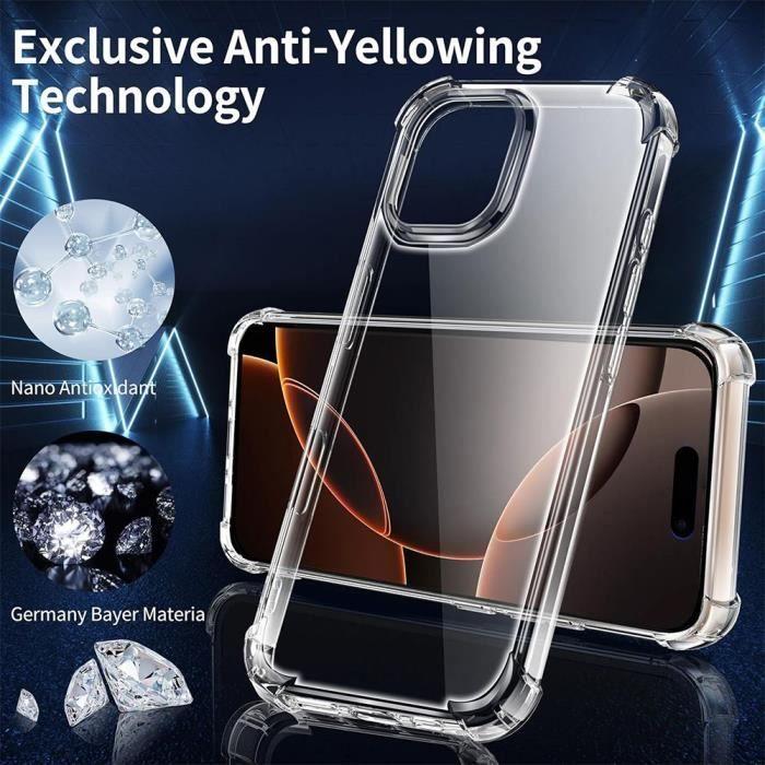 Case for iPhone 16 Pro - Reinforced Corners Anti-Scratch Flexible + Navy Blue Lanyard