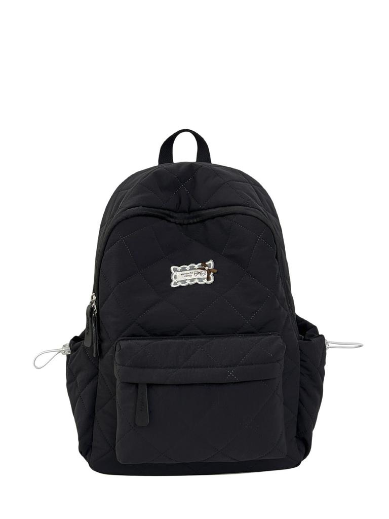 Nylon Quilted Backpack For Women With Butterfly Pattern And Lightweight Design For Daily Use