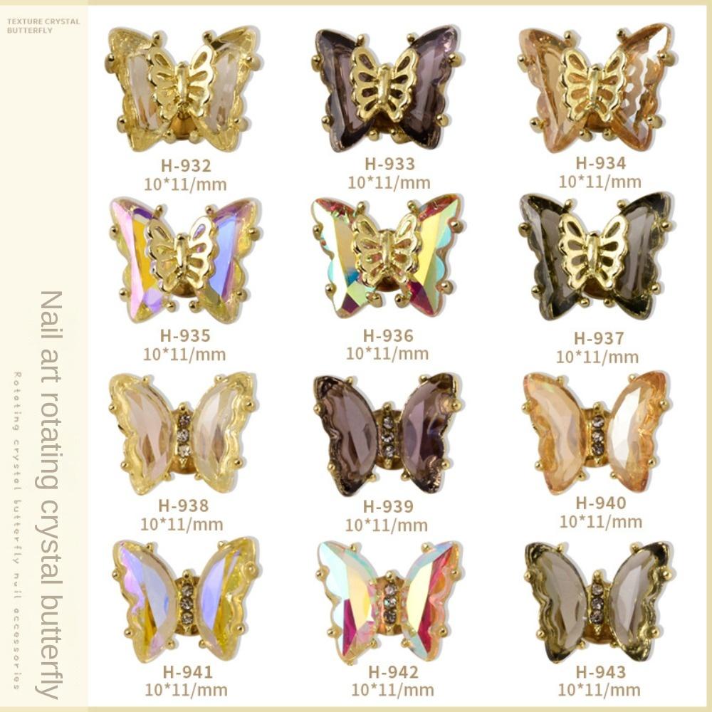Accessories Butterfly Nail Art Rhinestones Nail Jewelry Nail Art Decorations Rotating Nail Drills