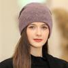 Новая женская зимняя шапка, уличная теплая шапка, модная декоративная шапка-бини для женщин, повседневная вязаная шапка