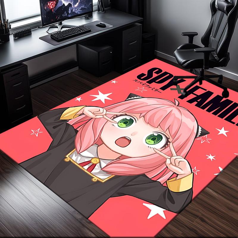 Spy Family Adventure Rug Office Carpet Non-Slip Mat, Chair Rug Floor Covering for Gaming, Bedroom, Living Room , Home Decor Christmas Gift