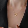 2024 трендовые V-образные ожерелья в стиле минимализм для женщин из нержавеющей стали, ювелирные изделия в корейском стиле, очаровательные аксессуары золотого цвета