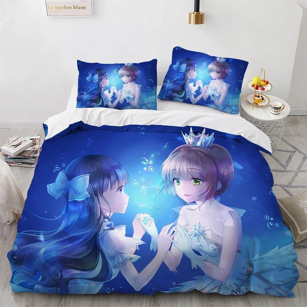 Аниме Cardcaptor Sakura Постельное белье Пододеяльник Спальня Покрывала Односпальный Полуторный Кинг-сайз Покрывало Домашний текстиль 2/3 шт.