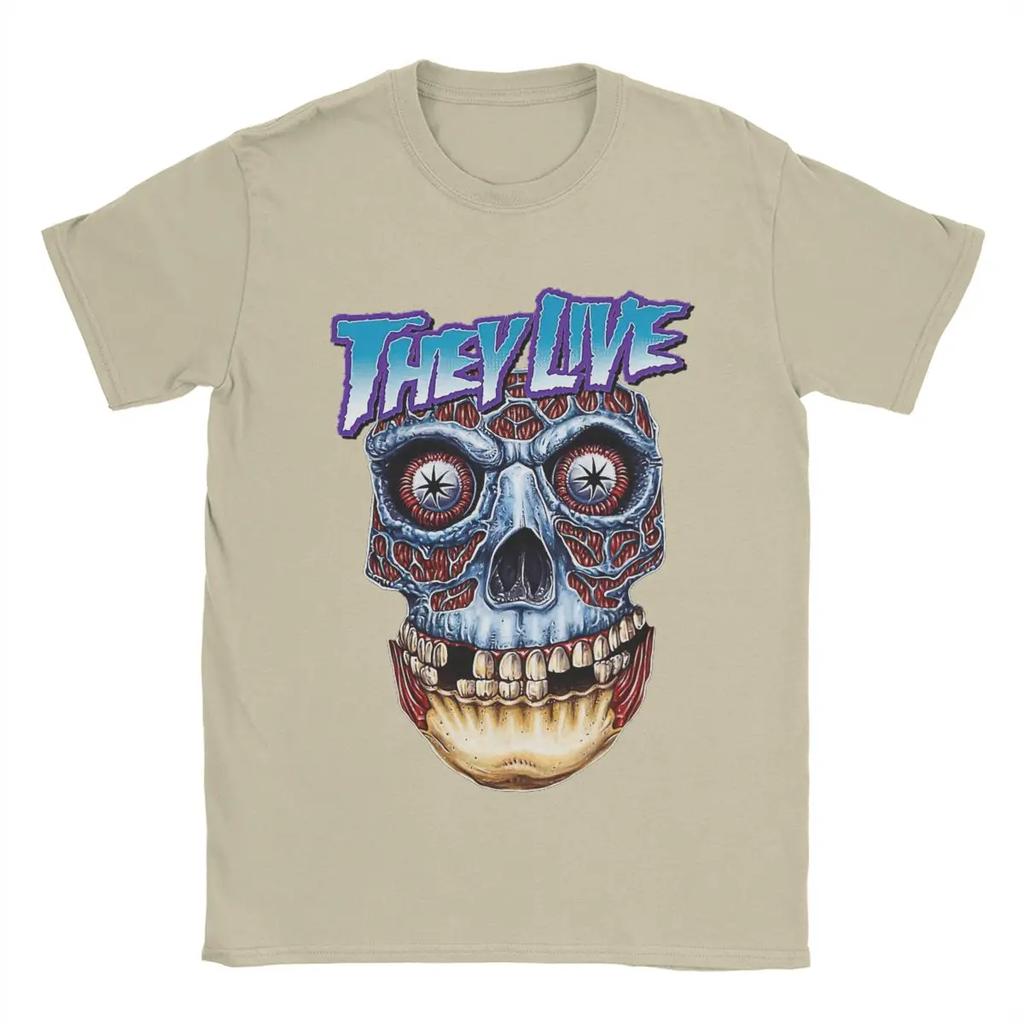 John Carpenter They Live T Shirts for Pure Cotton Vintage T-Shirts Crew Neck Tee Shirt Short Sleeve Clothing Original