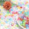 100-Piece Pack: Transparent Acrylic Plated Star Beads for DIY Jewelry Making