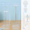 2Pcs Adjustable Acrylic Hat Stand Wig Display Rack Round Clear Multi-purpose Storage Shelf for Jewelry Watch Display Riser