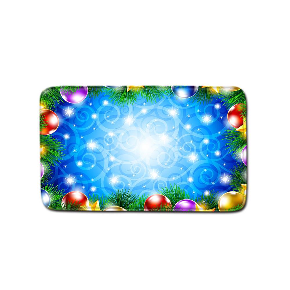 Christmas Waterproof Shower Curtain Four-Piece Floor Mat Combination Bathroom Water-Absorbing Non-Slip Carpet Door Mat Foot Mat