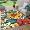 1pc Flowers Print Rug Outdoor Indoor Area Rug Floor Mat Doorway Decoration With Non-slip Rubber Backing Outdoor Rug Floormat