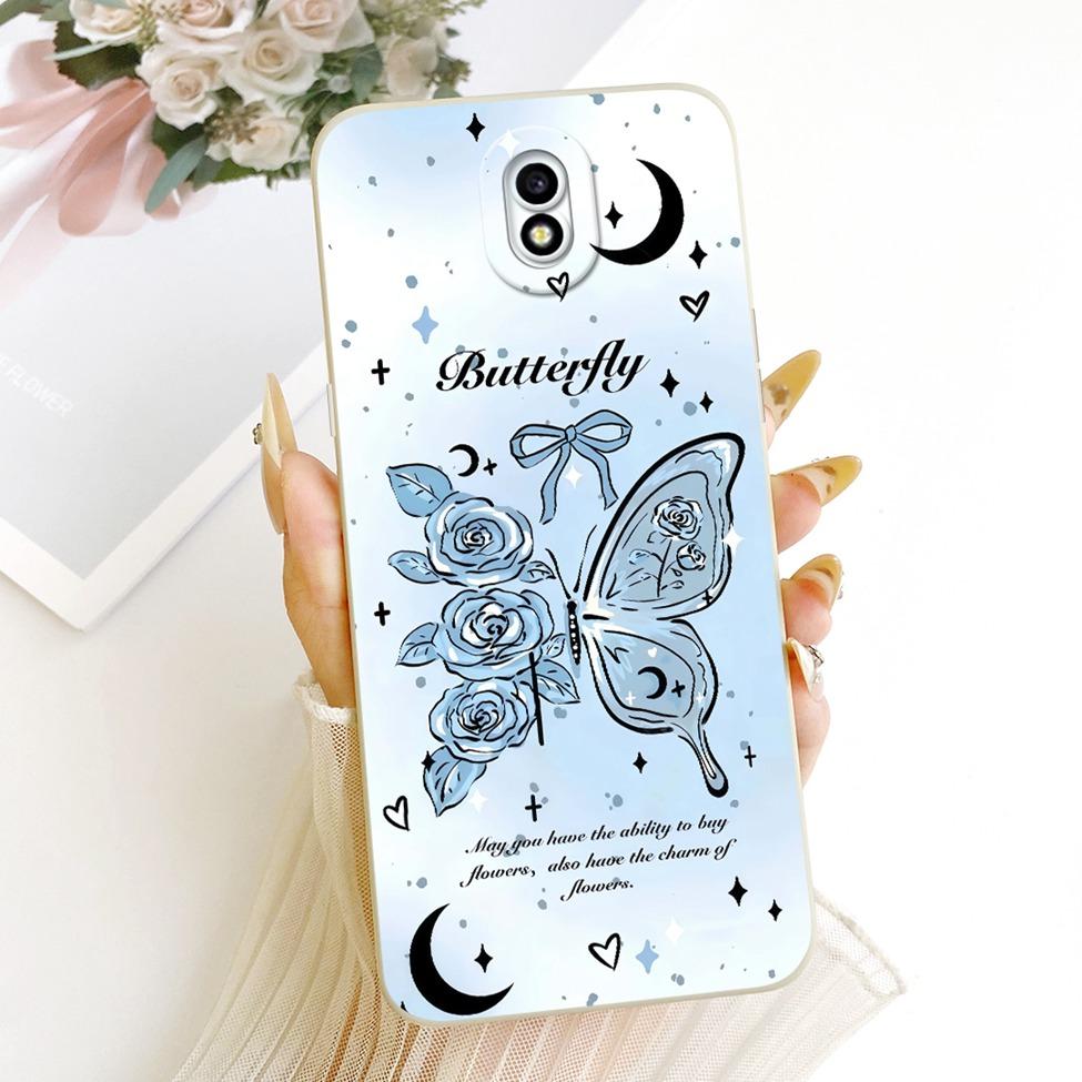 Clear For Samsung J7 Pro J730G Cover For Samsung Galaxy J7 2017 Case J730F Cute Cat Fashion Butterfly Funny Painted Casing
