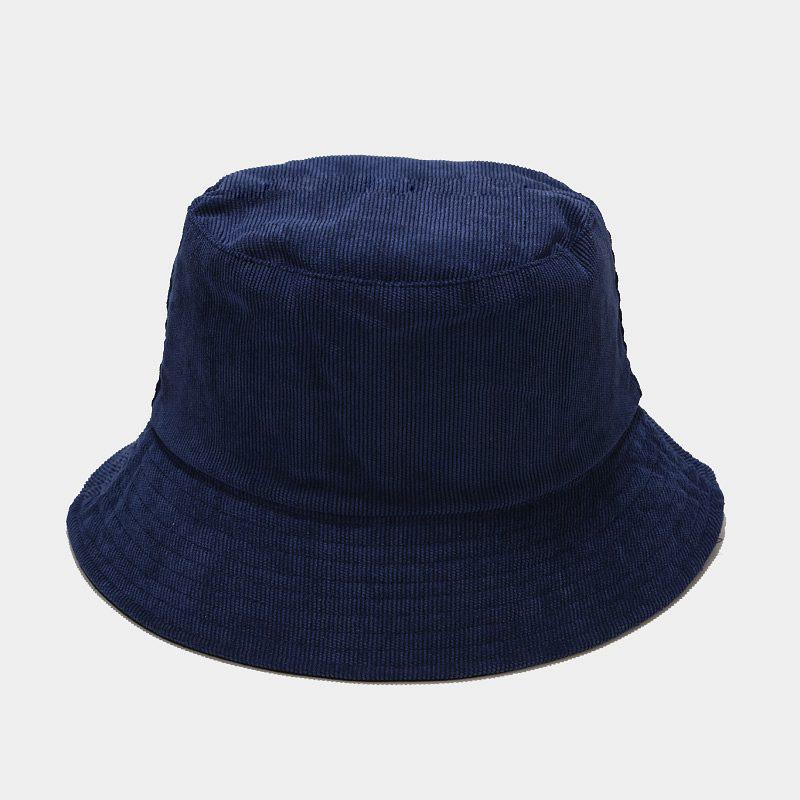 Solid Color Fashion Double-sided Four Seasons Fisherman Hat Solid Fisherman Hat Corduroy Sun Hat Reversible Foldable Hats
