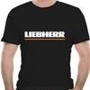 Черная футболка унисекс с изображением крана Liebherr