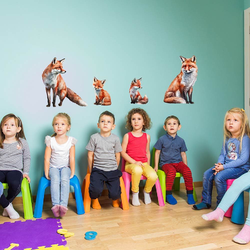 1set PVC Wall Stickers Wall Decoration Fox Pattern 390x700mm