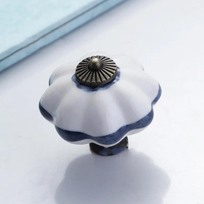 Hand-Painted Ceramic Furniture Handle 1Pcs Single Hole Smooth Cabinet Pull for Kitchen Wardrobe Drawer Home Decoration