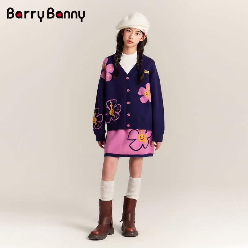 Вязаный кардиган с вышивкой для девочек BARRY BANNY