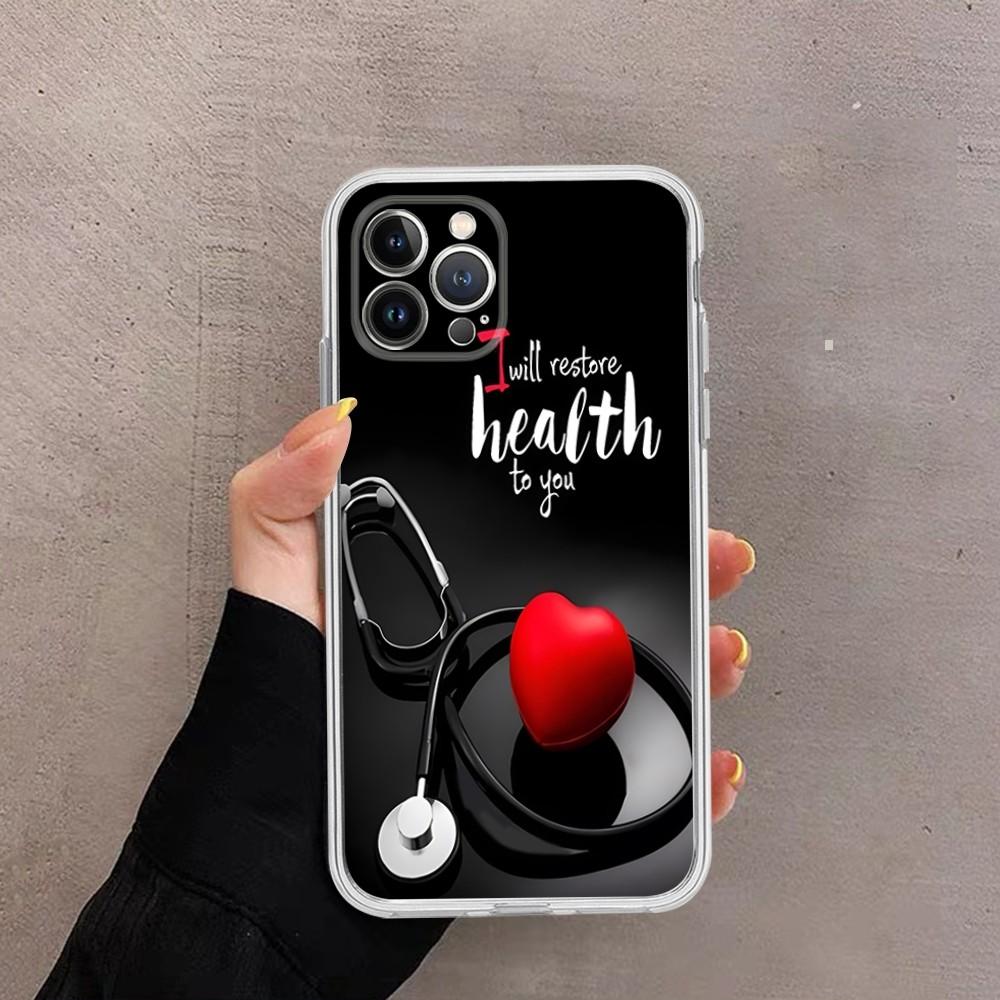 Медицинский стетоскоп Чехол для телефона Для iPhone 15 14 11 12 13 Mini Pro XS Max Чехол 6 7 8 Plus X XR SE 2020 Funda Shell