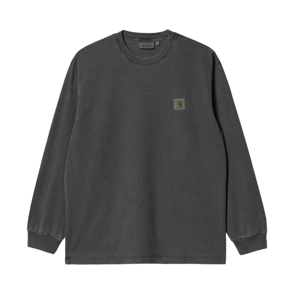 Carhartt WIP Мужская футболка L/S Vista Свободный крой Квадратная бирка Круглый вырез Длинный рукав Топы Серый I030779-87-GD