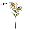 Decorative Planter Insert Colorful Stake, Double-Sided, Flower Pot Decor Metal Plant Inserts Insect Animal Stake for Pots Bed Decoration Balcony