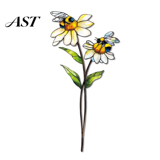 Decorative Planter Insert Colorful Stake, Double-Sided, Flower Pot Decor Metal Plant Inserts Insect Animal Stake for Pots Bed Decoration Balcony
