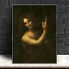 The Baptist St. John, Leonardo Da Vinci's Famous Painting Posters and Prints Wall Art Canvas Painting for Living Room Decor