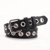 Unisex trendy hip-hop style grommet belt with cutout design—versatile for jeans.