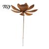 Metal Garden Bird Bath Rustic Feeder with Stake, Iron Stake Water Easy Assembly Outdoor Bowl, Weather-Resistant Drinking Station for Yard Patio Decor