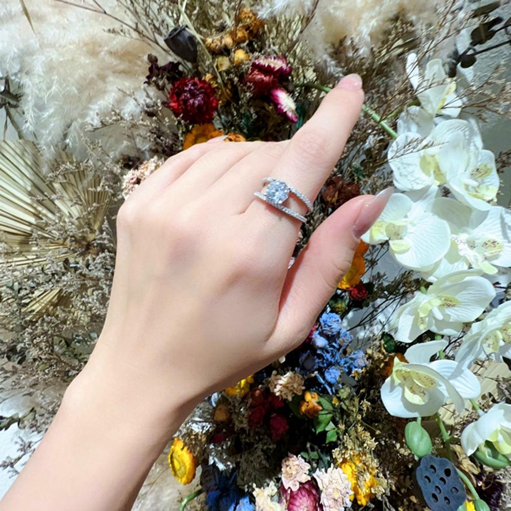 Vinregem 100% 925 Sterling Silver 3EX VVS1 D Color Round Cut 7 MM 1.25CT Real Moissanite Diamonds Women Ring Wedding Engagement Fine Jewelry Gifts