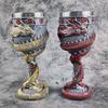 3D Chinese Dragon Goblet with Stainless Steel Liner and Retro Resin Exterior