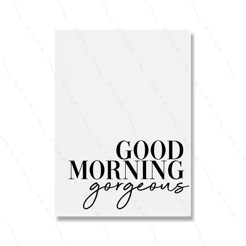 Good Morning Quotes Posters and Prints Canvas Painting Couples Bedroom Wall Art Pictures Minimalist Home Decor Ideas
